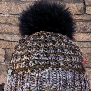 Handknit hat with Western Sky Knits bulky wool